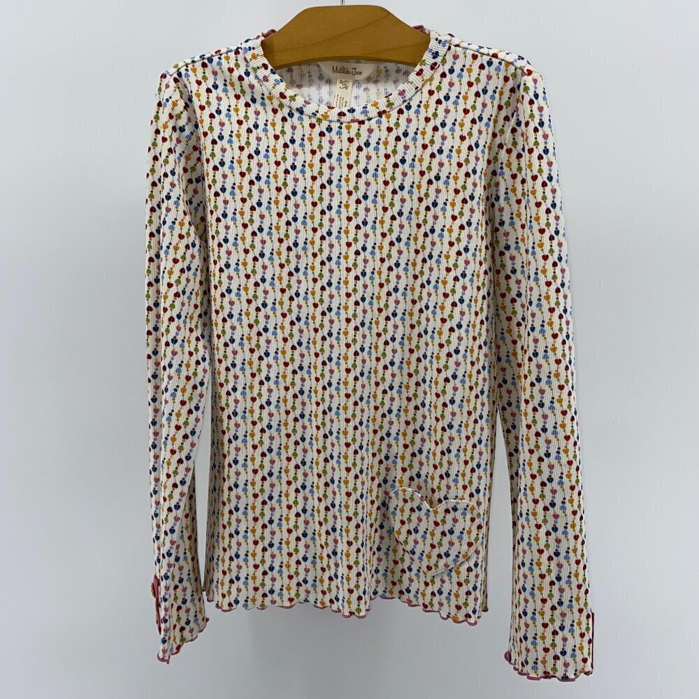 Matilda Jane Heart to Heart Heartstrings Long Sleeve Ribbed Knit Tee